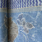 Blue Floral Print Linen Organza Fabric 17615