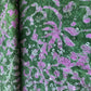 Green Floral Batik Thread Sequins Embroidery Cotton Fabric 15536