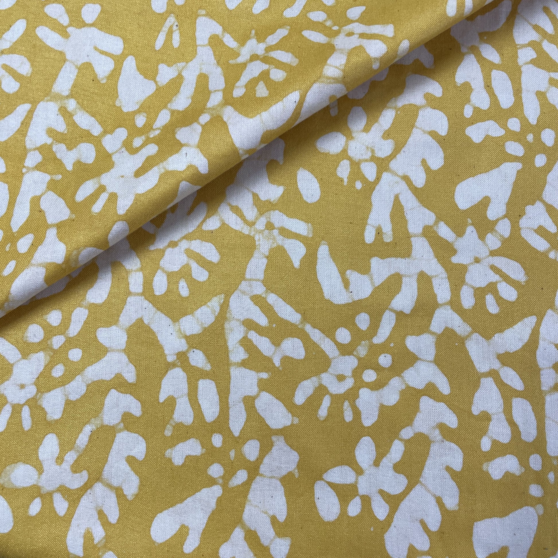 Yellow Batik Pure Cotton Fabric