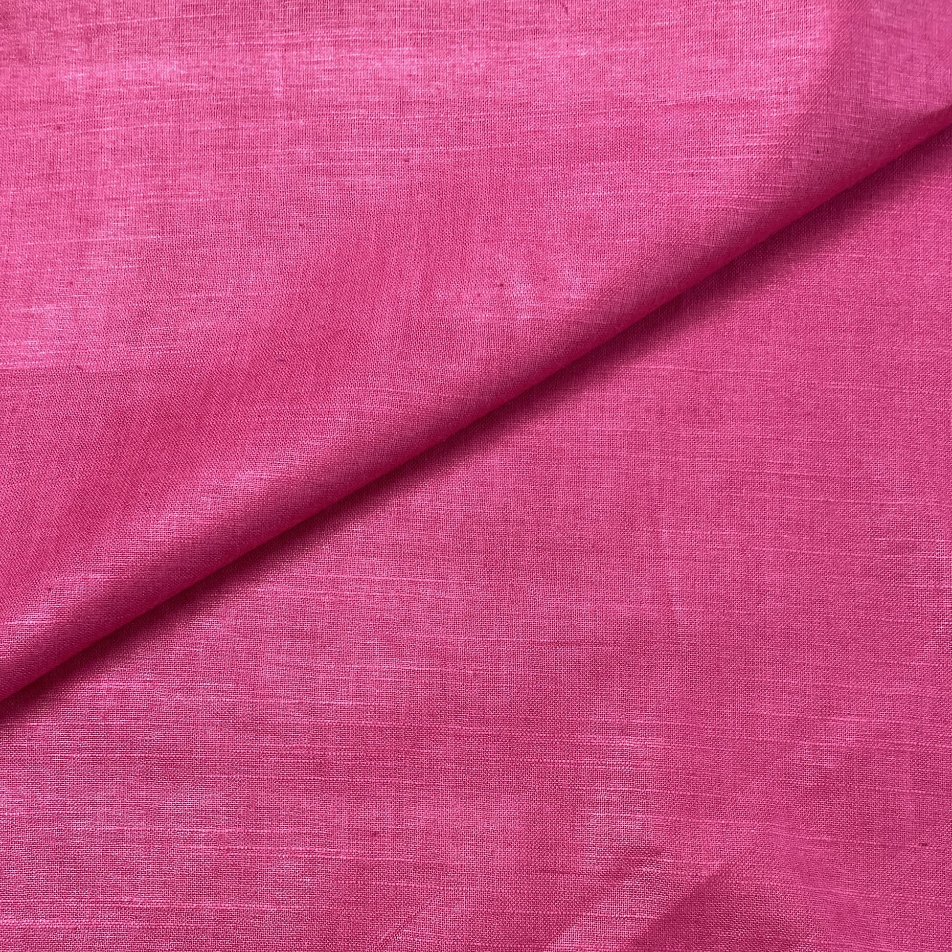 Hot Pink Solid Cotton Khadi Fabric