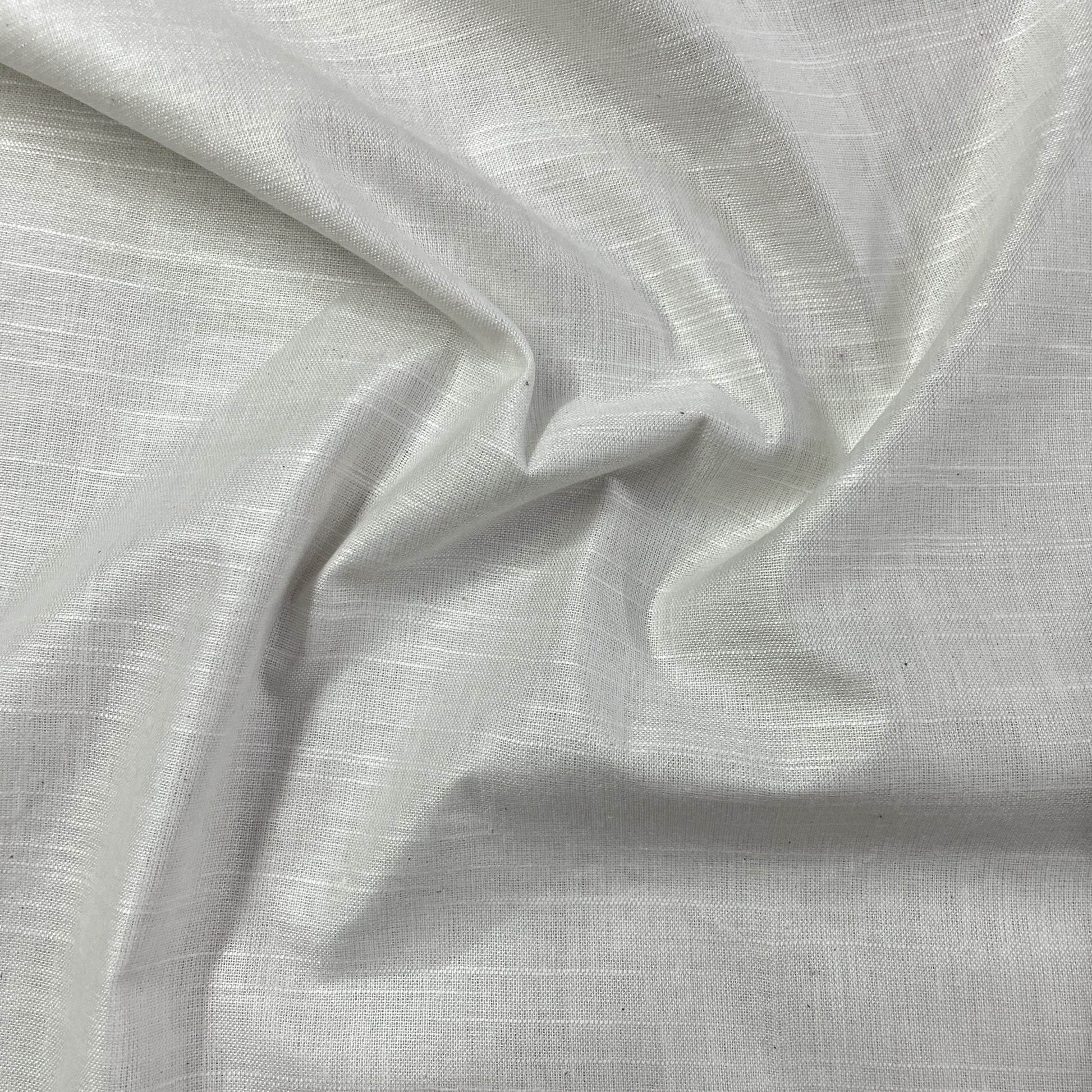 Off White Solid Cotton Khadi Fabric