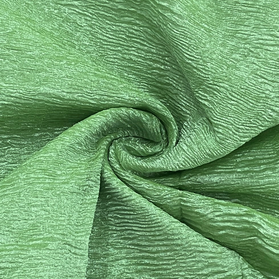 Buy Green Solid Shimmer Crushed Tissue FabricOnline TradeUNO Fabrics