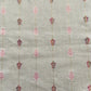 Premium OffWhite Leaves Pink Dobby Embroidery Dyeable Cotton Fabric