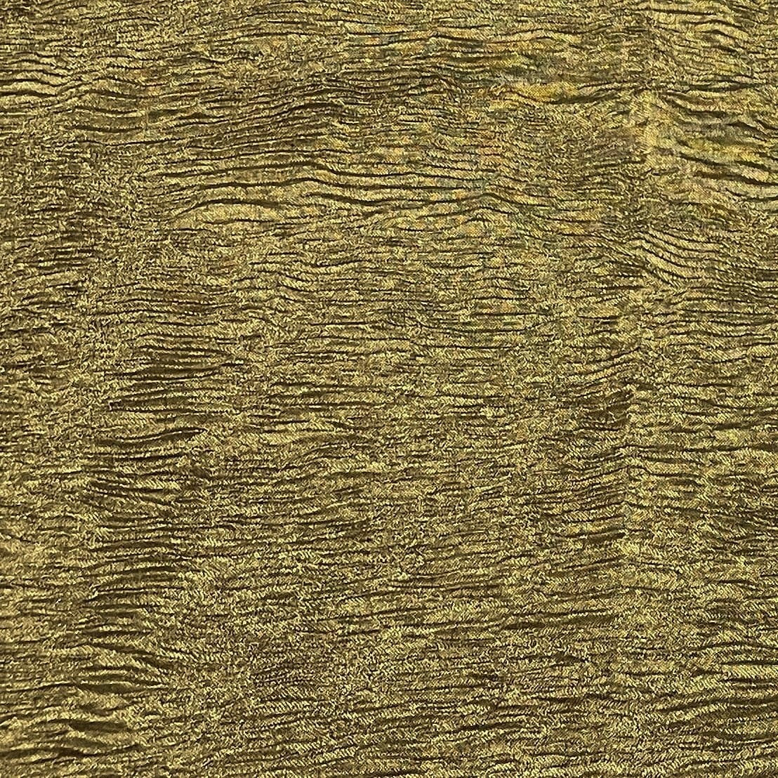 Dark Golden Solid Shimmer Crushed Tissue Fabric