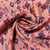 Peach Pink Traditional Foil Print Chanderi Silk Fabric - TradeUNO