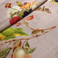 Beige Floral Print Tusser Silk Fabric