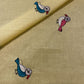 Yellow Quirky Thread Embroidery Cotton Fabric