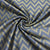 Grey Golden Chevron Brocade Jacquard Fabric