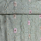 Mint Green Thread Embroidery Bemberg Silk Fabric