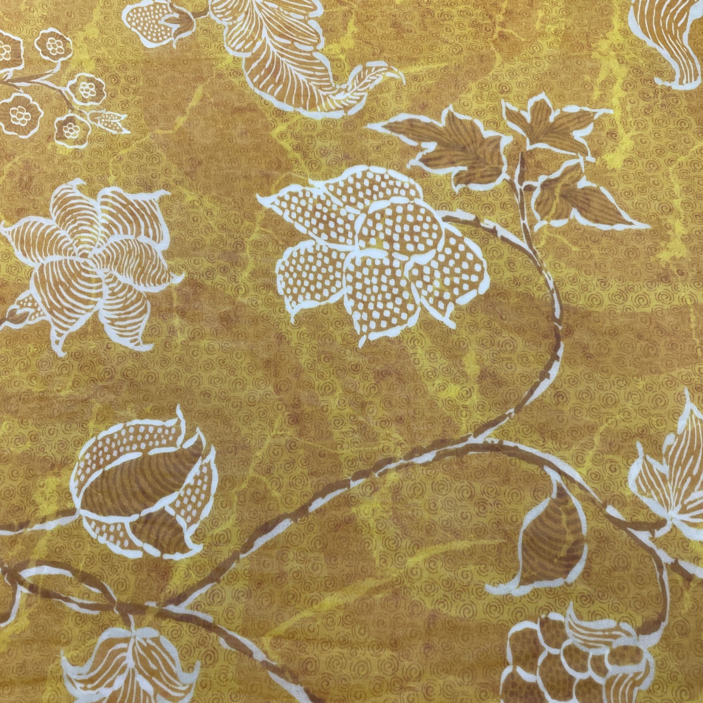 Mustard Yellow Floral print Georgette Fabric