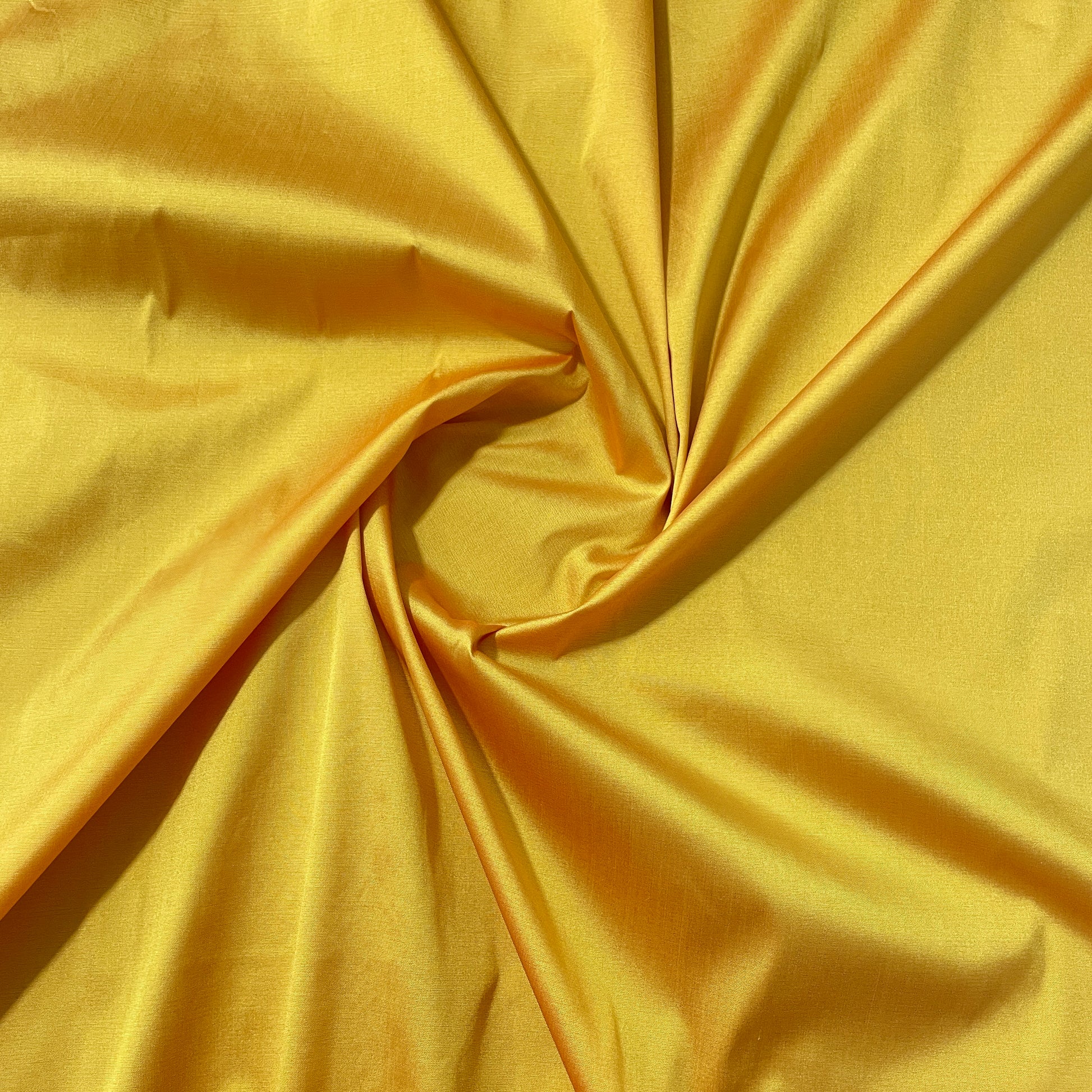 Mustard Solid Silk Taffeta Fabric - TradeUNO