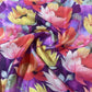 Purple Floral Tropical Print Modal Satin Fabric