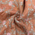 classic orange floral zari embroidery tissue organza fabric