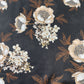 Black Cream Floral Print Modal Satin Fabric