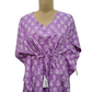 Purple White Floral Print Cotton Kaftan - TradeUNO