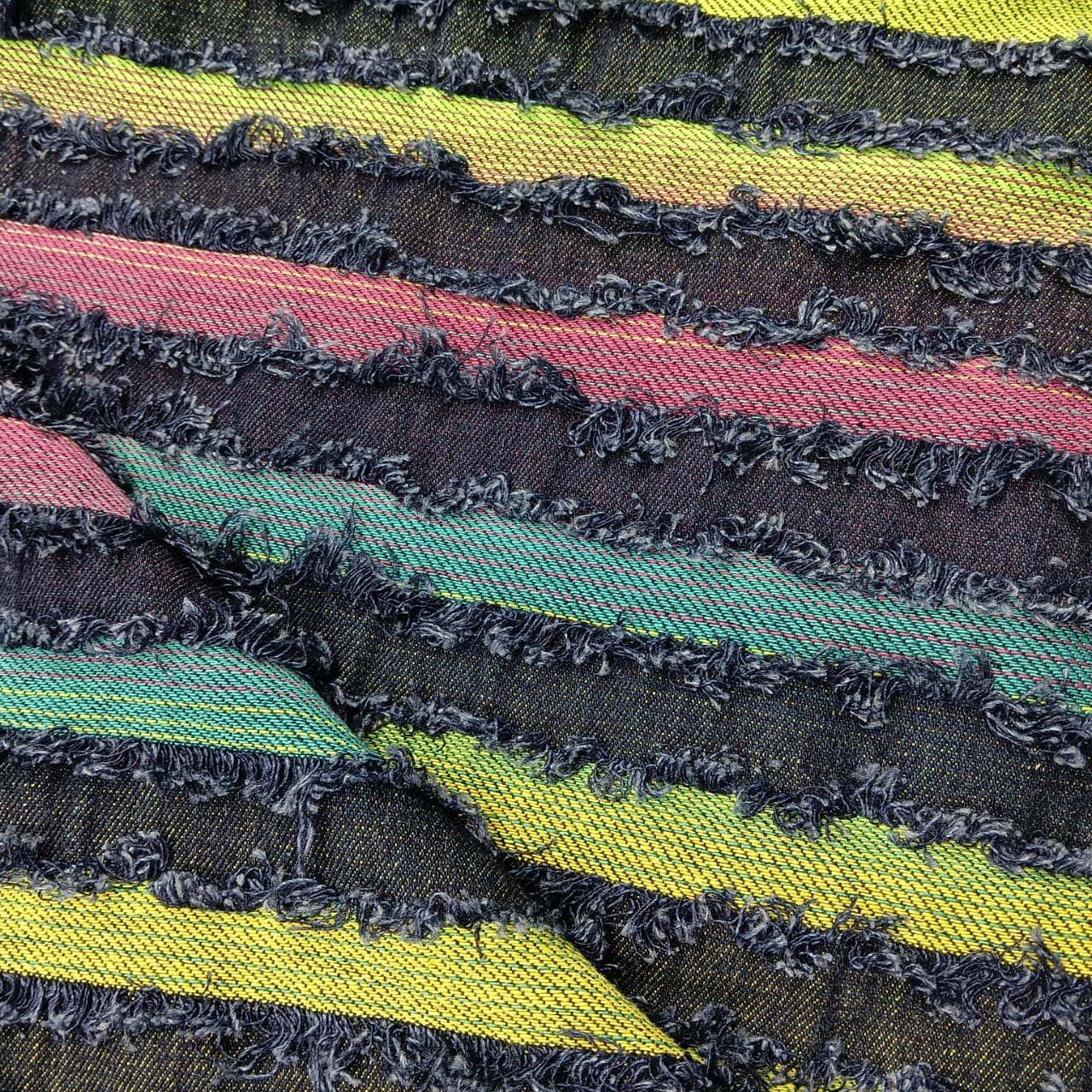 Premium Multicolor Stripes Denim Fabric