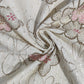 Off White Brown Floral Foil Thread Sequins Embroidery Cotton Fabric 15424