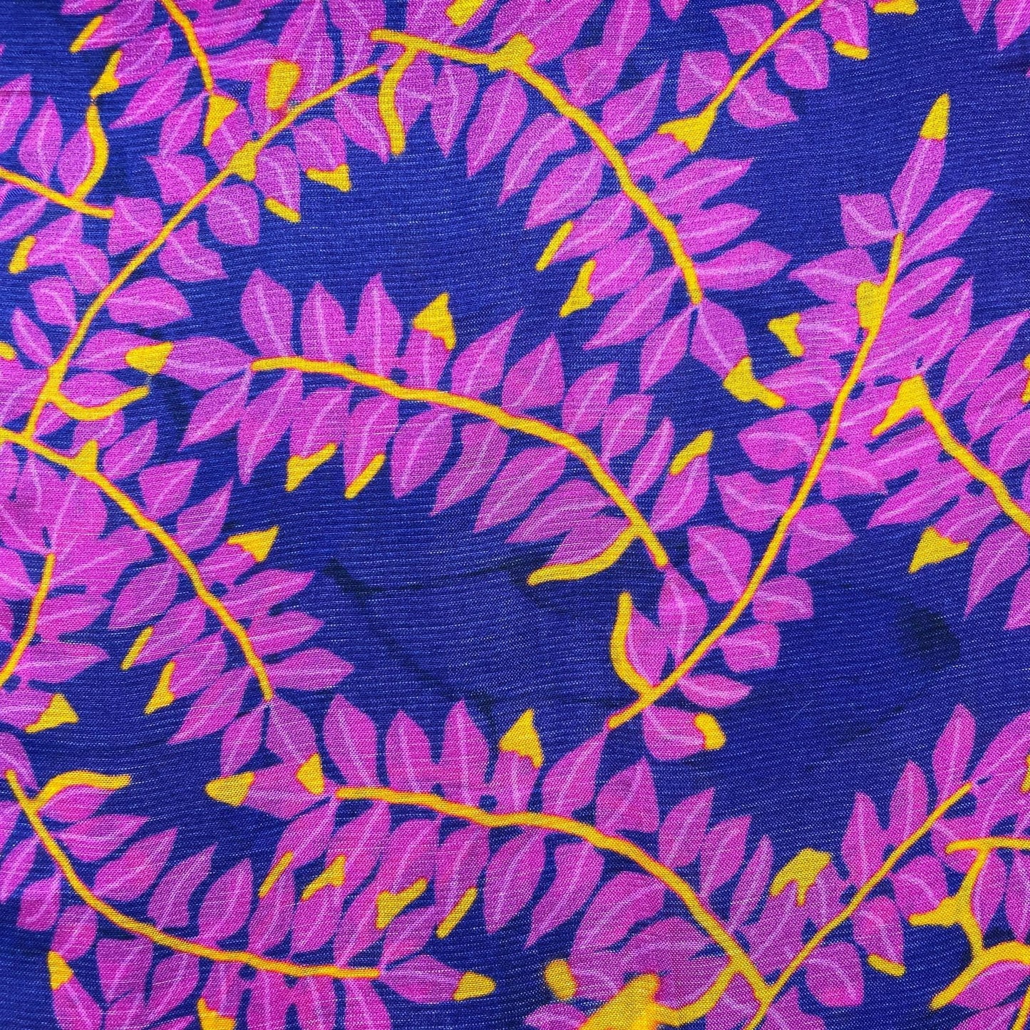 Purple Floral Print Upada Silk Fabric 21074