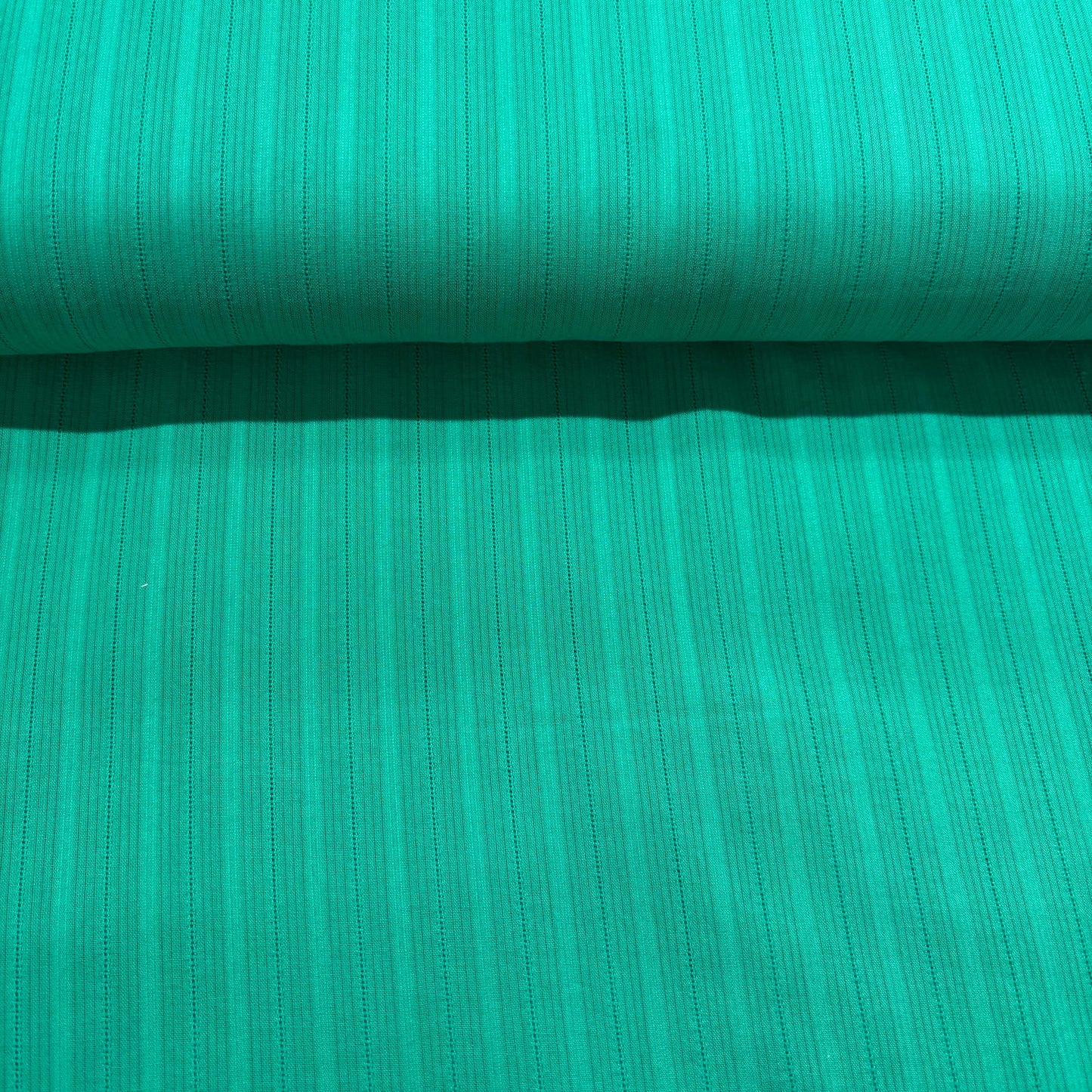 Sea Green Stripes Cotton Dobby Fabric 2017