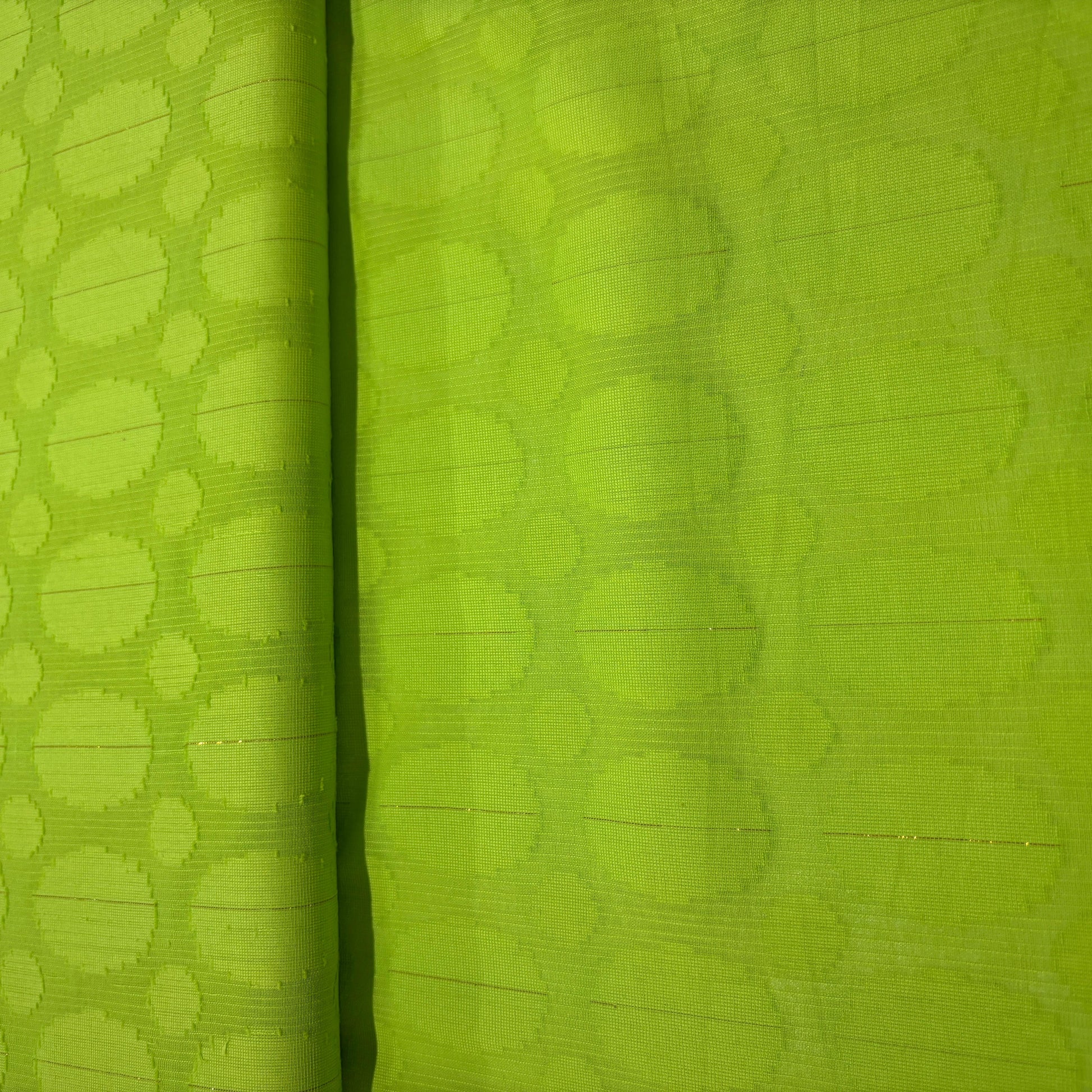 Green Geometrical Cotton Dobby Fabric 2027