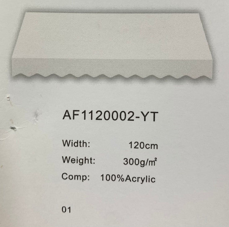 Premium White Solid Acrylic Fabric