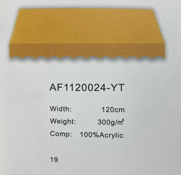 Premium Yellow Solid Acrylic Fabric