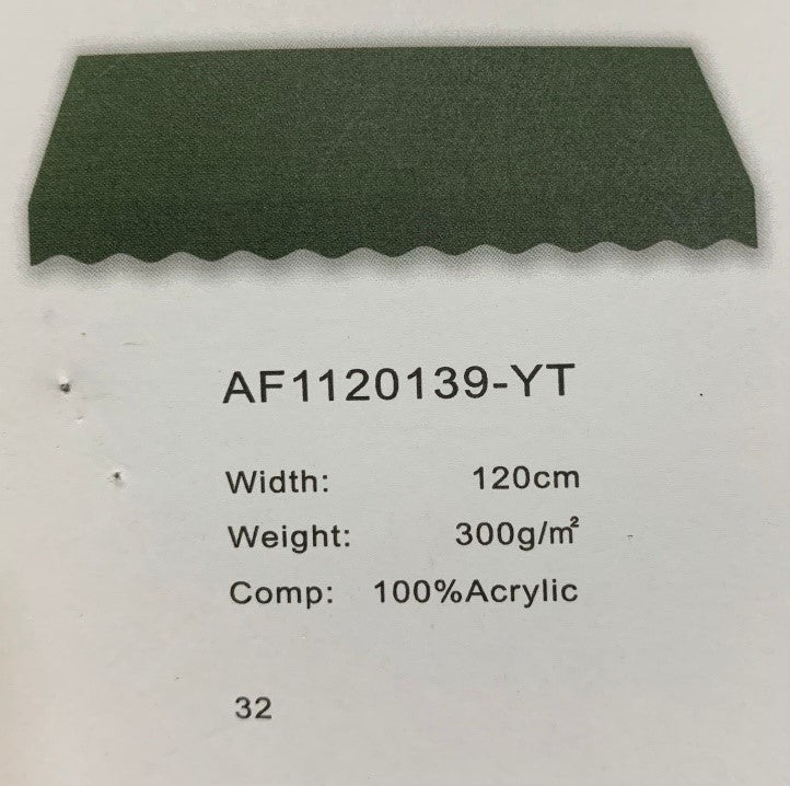 Premium Dark Green Solid Acrylic Fabric