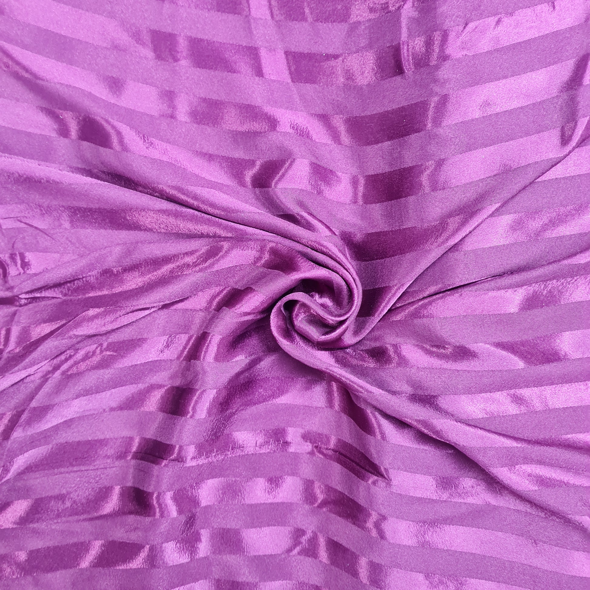 Wine Stripe Print Poly Satin Fabric - TradeUNO