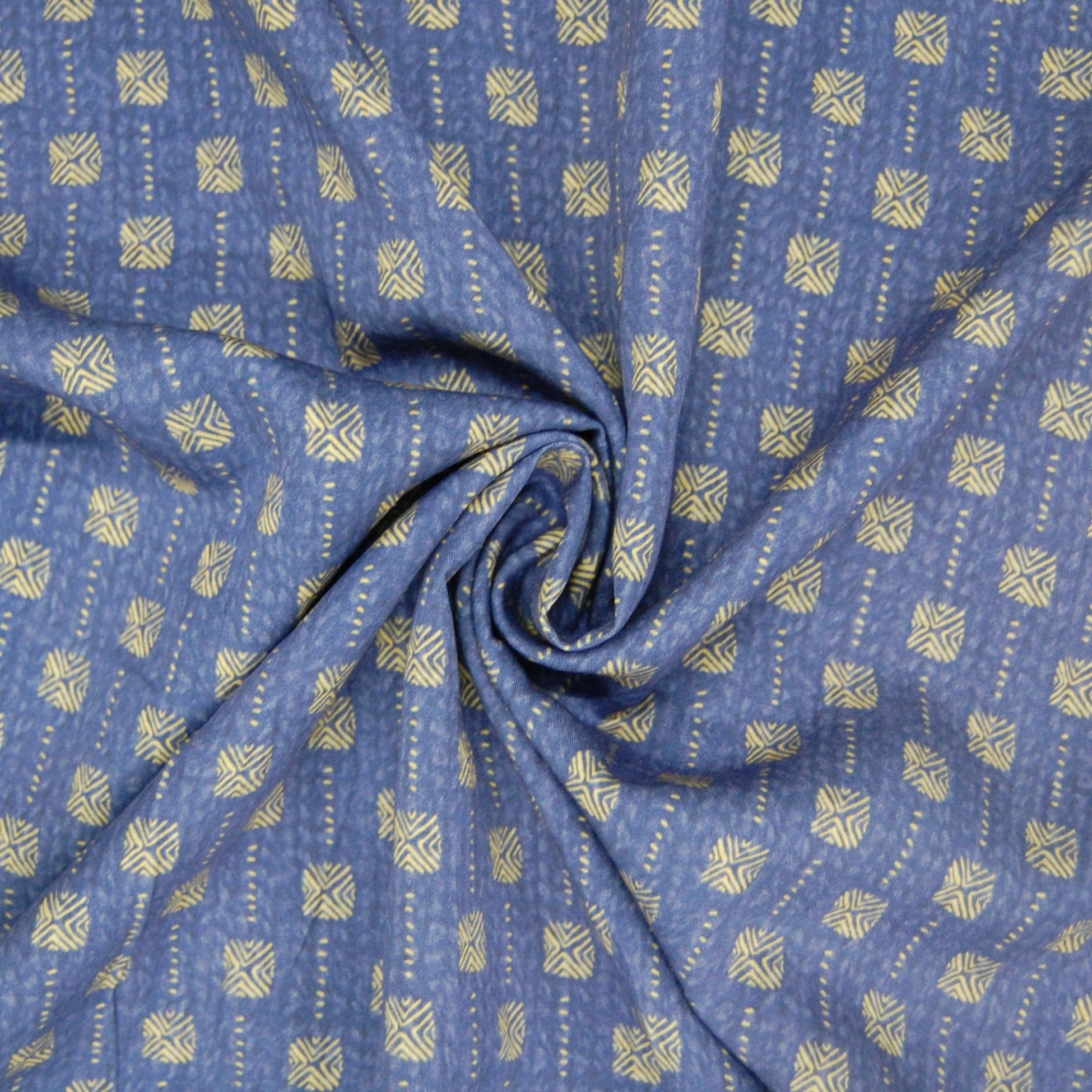 Blue Traditional Print Viscose Fabric Trade Uno TradeUNO Fabrics