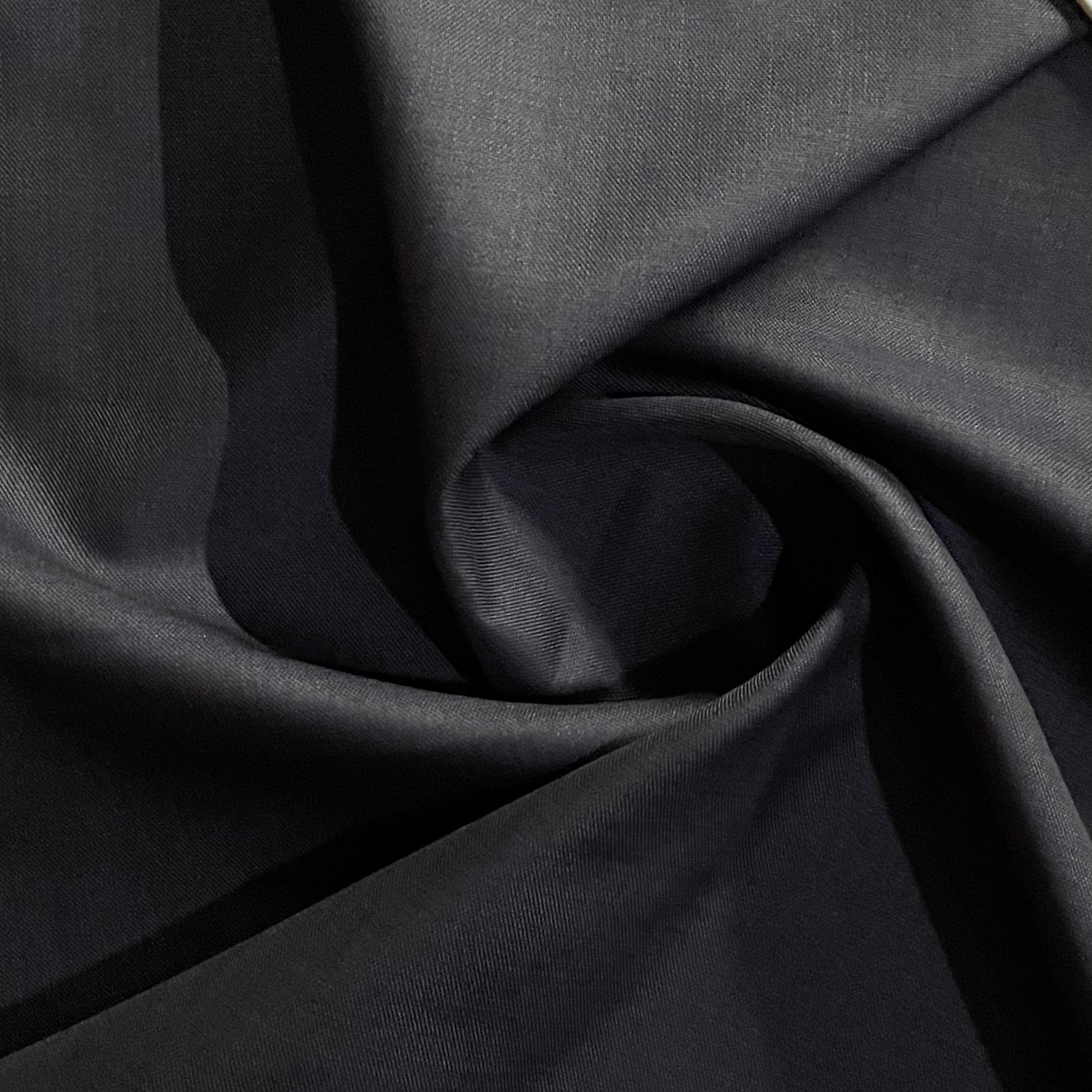 Dark Grey Solid Poly Viscose Suiting Fabric - TradeUNO