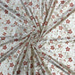 White Red Floral Print Brasso Velvet Fabric - TradeUNO