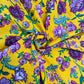 Mustard & Pink Floral Print Crepe Fabric - TradeUNO