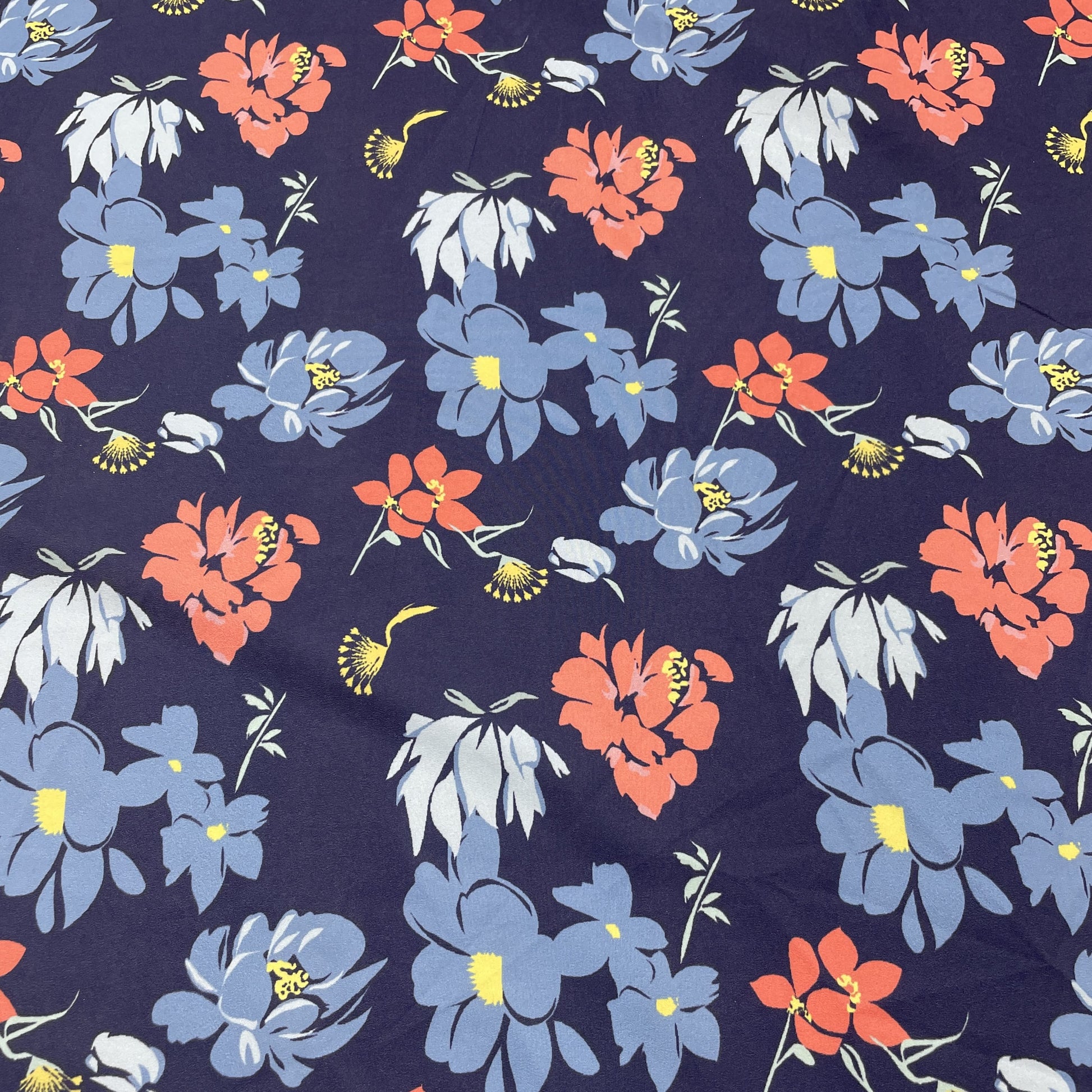 Buy Blue Floral Print Crepe Fabric Online at TradeUno – TradeUNO