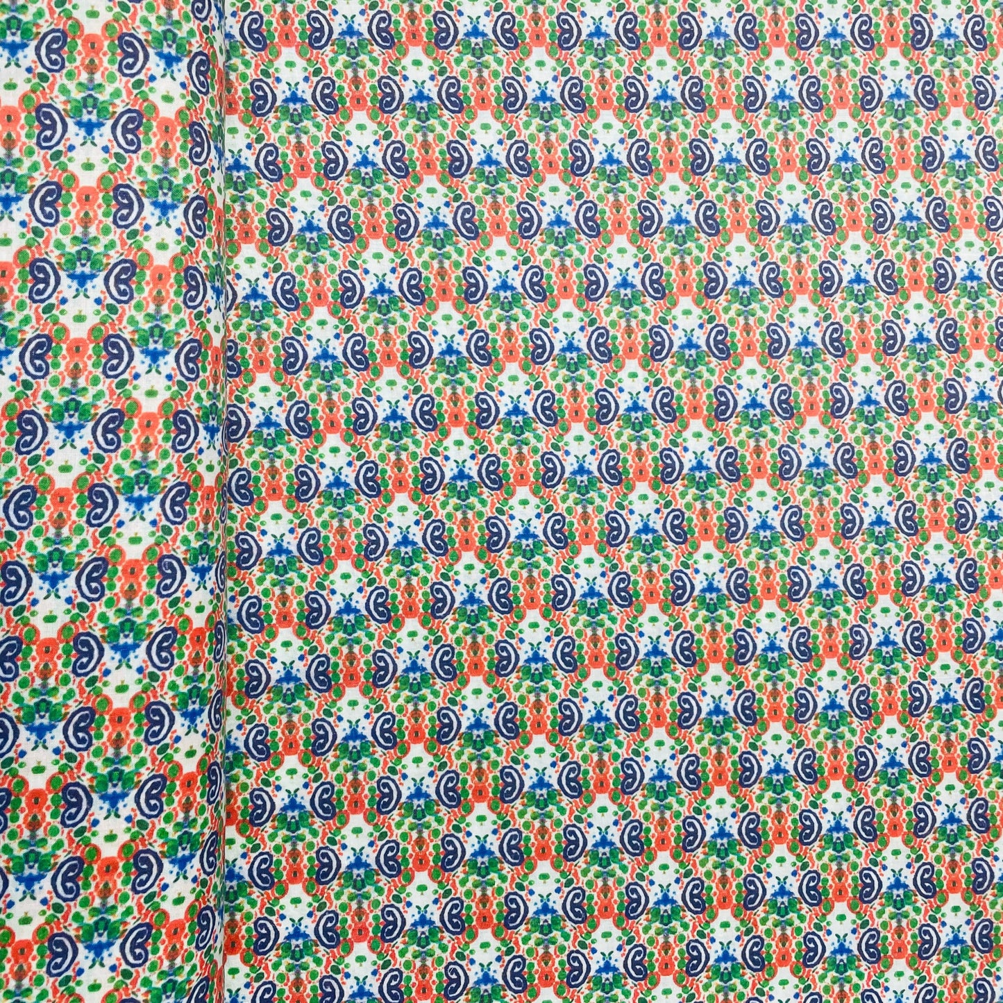 Multicolor Handblock Print Mulmul Fabric - TradeUNO