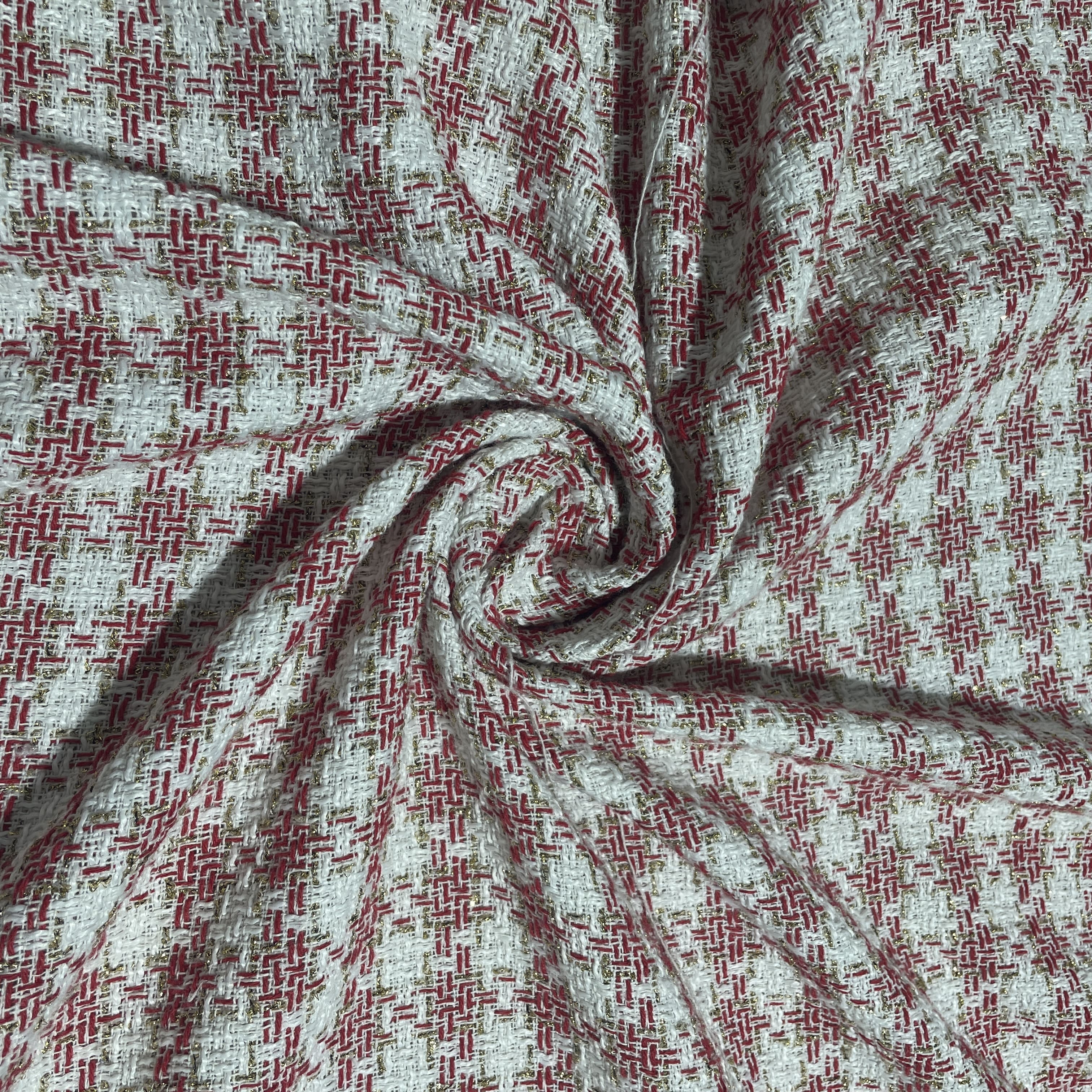 Red hot sale tweed fabric