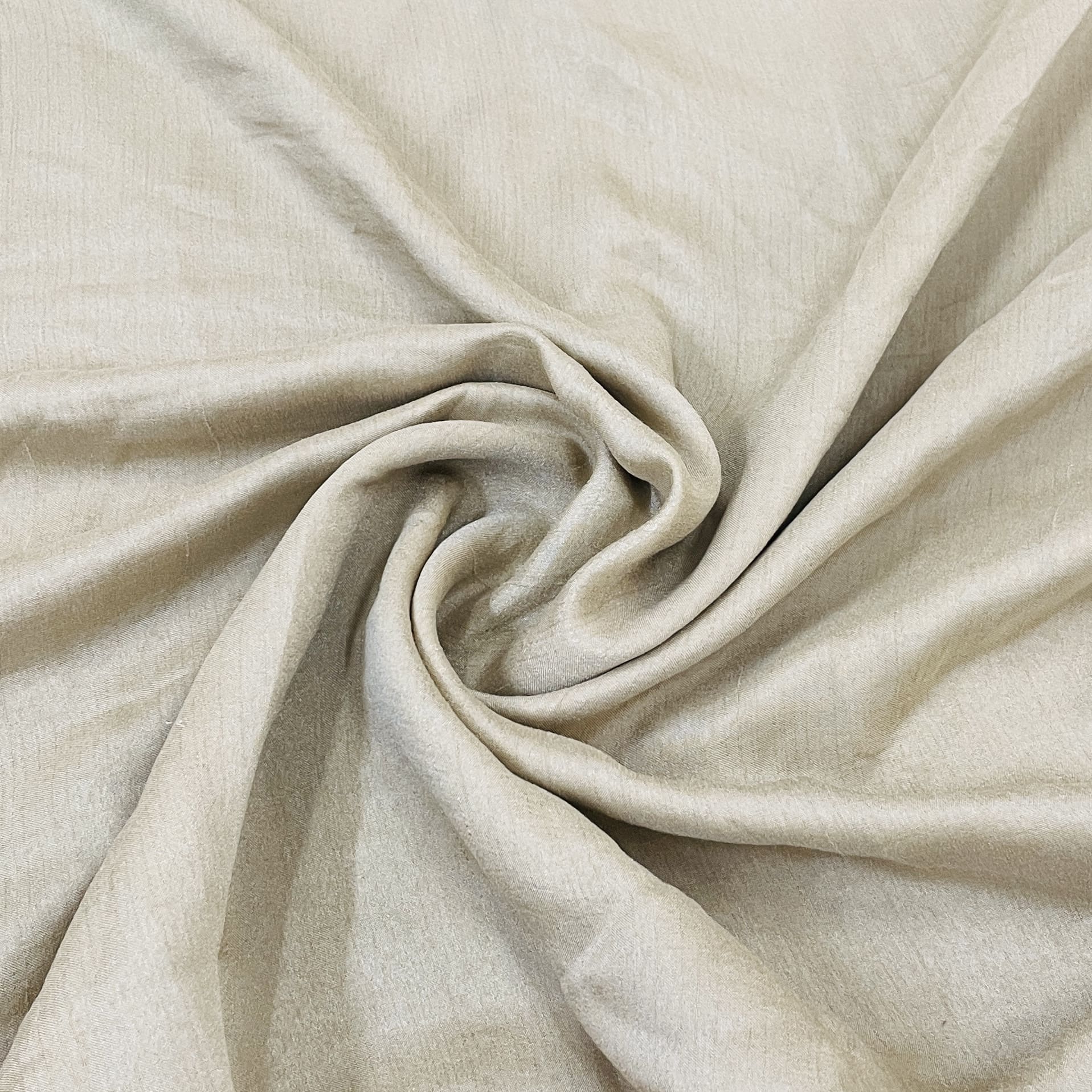 Premium Light Beige Solid Bemberg Silk Fabric