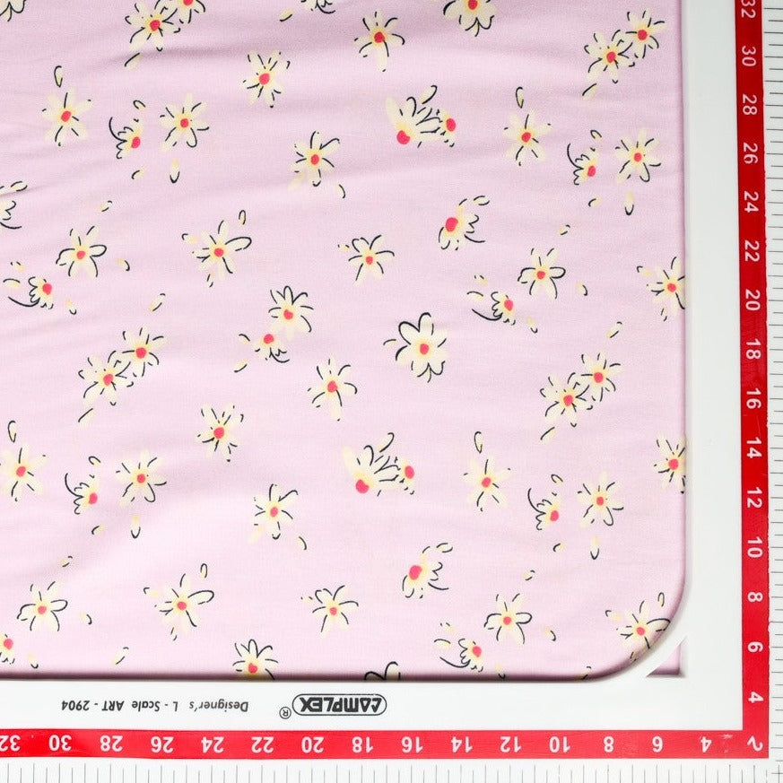 Pink Floral Print Rayon Fabric Trade UNO