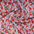 Red & Pink Ditsy Floral Print Moss Crepe Fabric Trade UNO