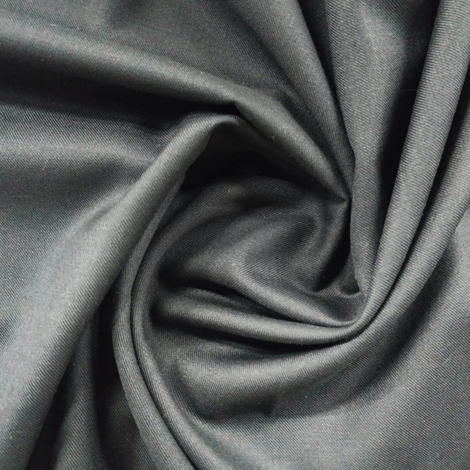 Black Solid Poly Viscose Suiting Fabric Trade UNO