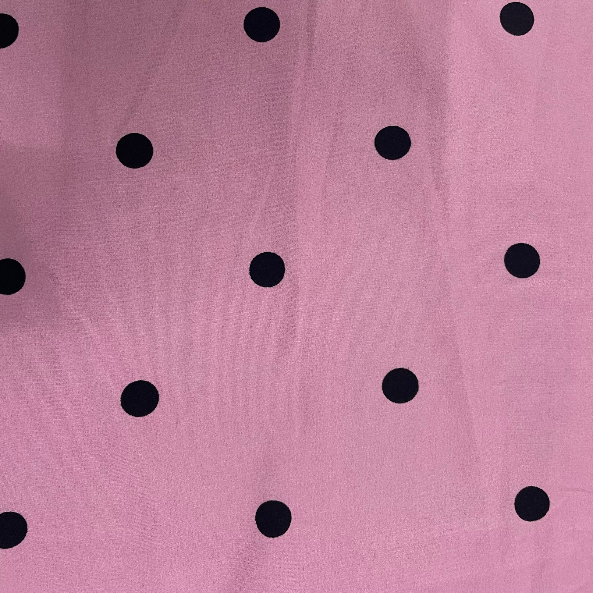 Pink Dot Print Crepe Fabric - TradeUNO